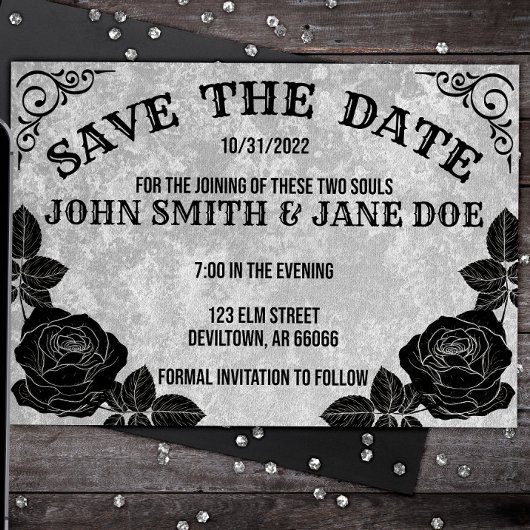 Spirit Board Gothic Halloween Wedding of Shower Sa Save The Date