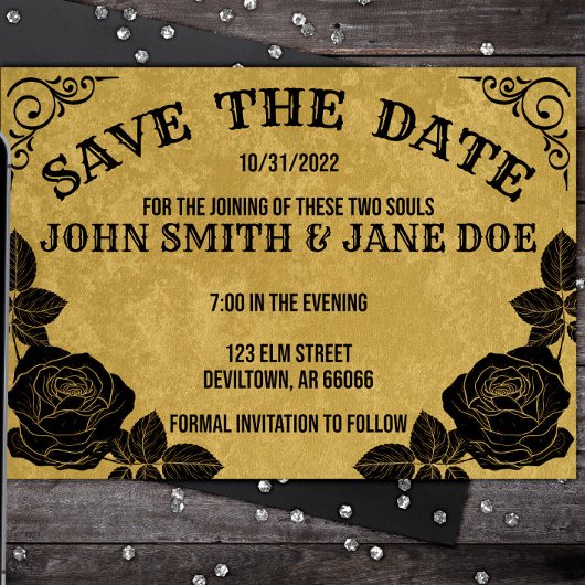 Spirit Board Gothic Halloween Wedding of Shower Save The Date