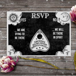 Spirit Board Gothic & Halloween Wedding RSVP Notitiekaartje