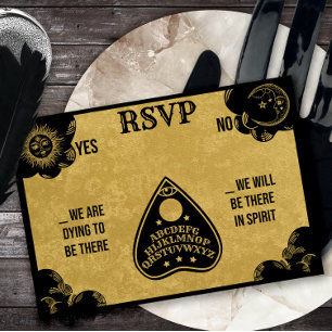 Spirit Board Gothic, Herfst & Halloween Wedding RS Notitiekaartje