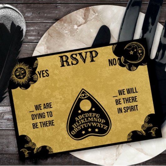 Spirit Board Gothic, Herfst & Halloween Wedding RS Notitiekaartje