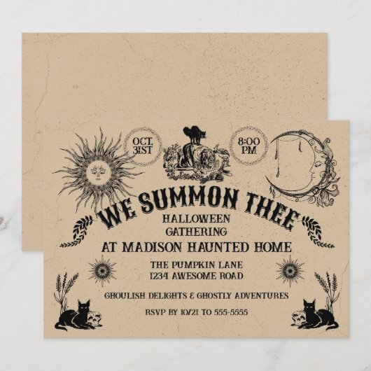  Spirit Board Halloween Kaart (Voorkant / Achterkant)