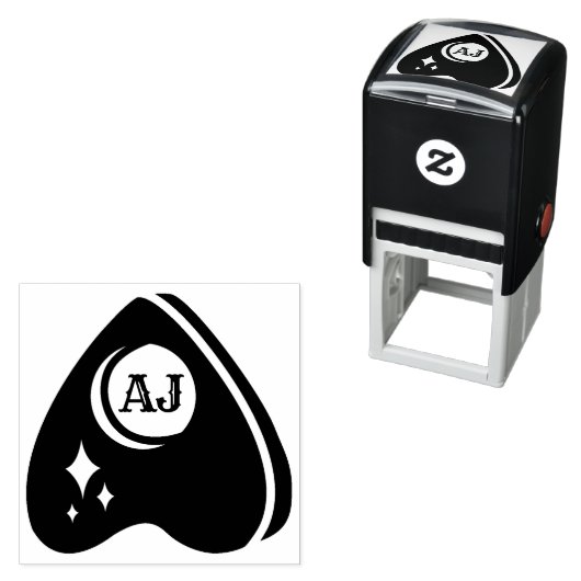 Spirit Board Planchette met Initialen Zelfinktende Stempel (In situ)