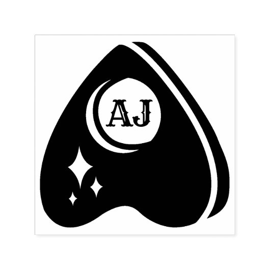 Spirit Board Planchette met Initialen Zelfinktende Stempel (Design)