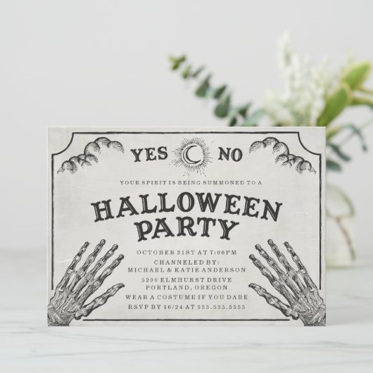 Spirit Board | Uitnodiging van de Halloween-partij (Staand voorkant)