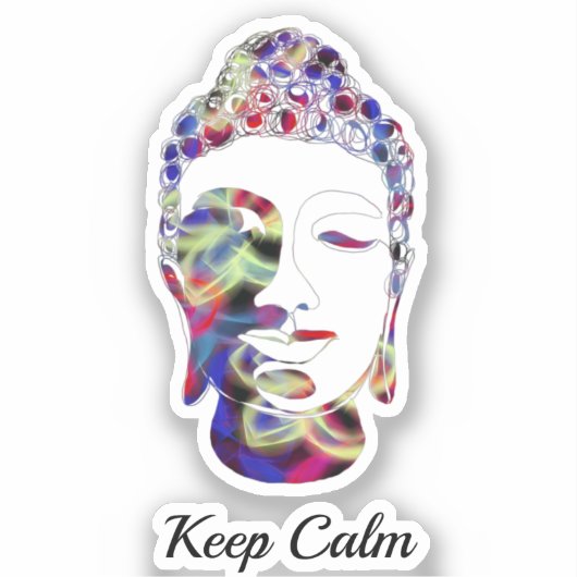 Spirit Butterfly abstract getekend Boeddha silhoue Sticker (Voorkant)