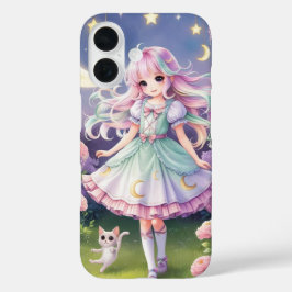Spirit Cat telefoonhoesje - Magical Girl Kawaii iPhone 16 Hoesje