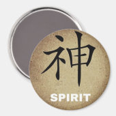 SPIRIT Chinees symbool Rond of vierkant teken Magneet (Voorkant / Achterkant)