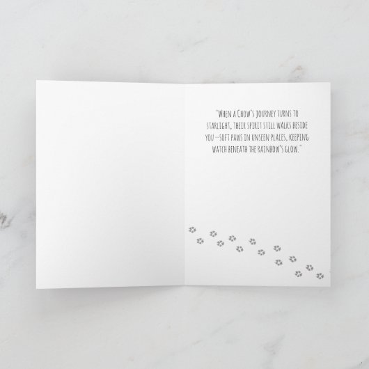 SPIRIT CHOW PROMISE  Memorial Folded Greeting Card Kaart (Binnen)