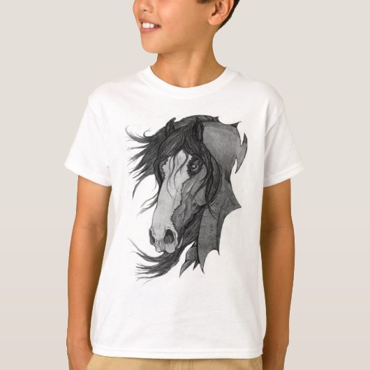 "Spirit" Clydesdale Stallion Horse Art T-shirt (Voorkant)