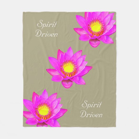 Spirit Driven Lotus Flowers on Sand Beige Fleece Deken (Voorkant)