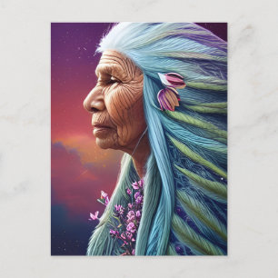 Spirit Elder Native American Fantasy Digital Art Briefkaart