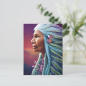 Spirit Elder Native American Fantasy Digital Art Briefkaart (Staand voorkant)