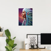 Spirit Elder Native American Fantasy Digital Art Poster (Thuiskantoor)