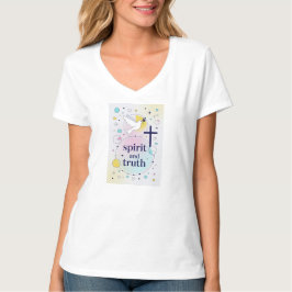 Spirit en Waarheid Christelijke V-hals T-shirt voo