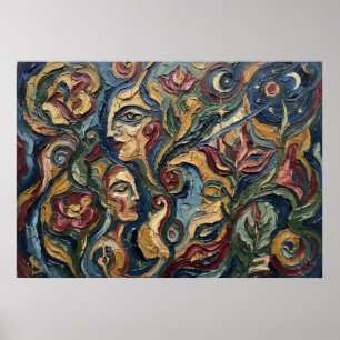 Spirit Faces Visionaire Bloemposter Poster
