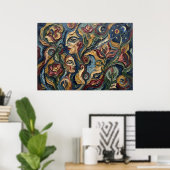 Spirit Faces Visionaire Bloemposter Poster (Thuiskantoor)