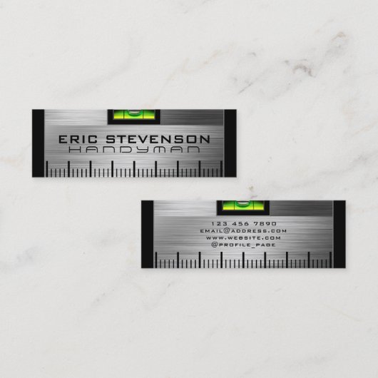 Spirit faux metallic mini visitekaartje (Voorkant / Achterkant)