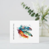 Spirit Feathers: levendige Waterverf kunst Feestdagenkaart (Staand voorkant)