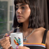 Spirit Feathers: levendige Waterverf kunst Koffiemok