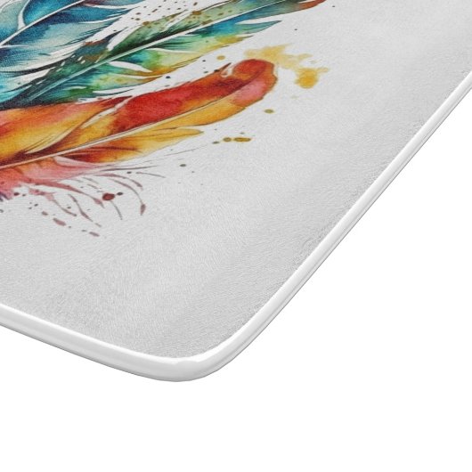Spirit Feathers: levendige Waterverf kunst Snijplank (Hoek)