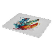 Spirit Feathers: levendige Waterverf kunst Snijplank (Hoek)