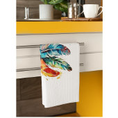 Spirit Feathers: levendige Waterverf kunst Theedoek