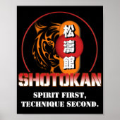 Spirit First Technique Second Shotokan Tiger Poster (Voorkant)