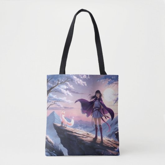 Spirit Fox Twilight | Anime Fantasy Canvas tas (Voorkant)