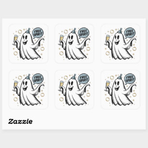 Spirit Ghost Square Sticker Set