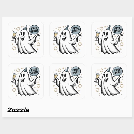 Spirit Ghost Square Sticker Set (Vel)