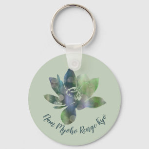 Spirit Groene Cirkel Lotus Bloem Nam Myoho Renge Sleutelhanger