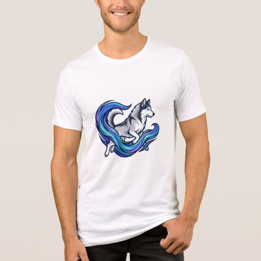 Spirit Husky Electric Blue Aura Graphic Tri-Blend Shirt (Voorkant)
