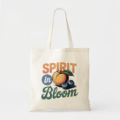 Spirit in Bloom Peach Blueberry Retro Shirt Tote Bag (Voorkant)