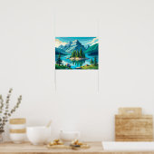 Spirit Island Maligne Lake Landschap Poster (Keuken)