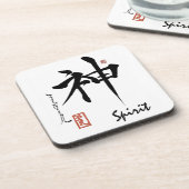 Spirit Japanese Kanji Symbol Coaster Bier Onderzetter (Linkerzijde)