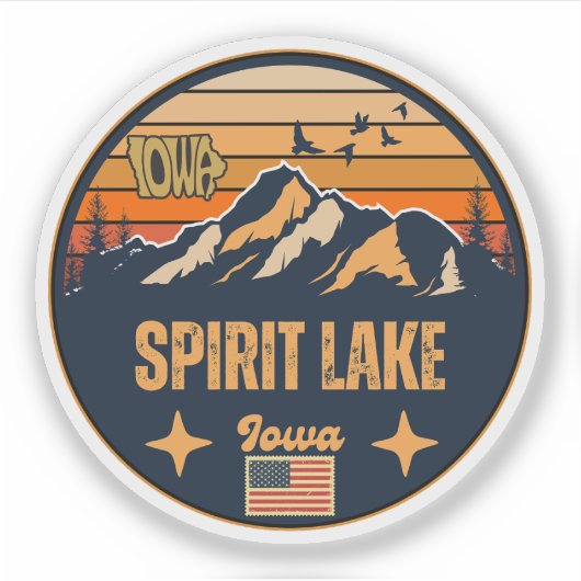 Spirit Lake, Iowa Sticker (Voorkant)