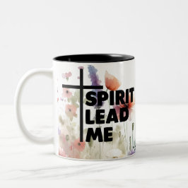 Spirit Leidt Mij Moderne Bloem Tweekleurige Koffiemok