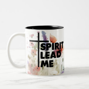 Spirit Leidt Mij Moderne Bloem  Tweekleurige Koffiemok
