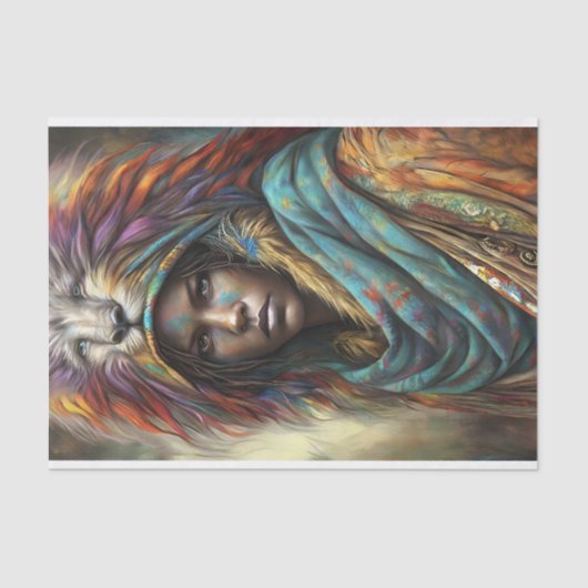 Spirit Lion Warrior Decoupage Tissuepapier (Voorkant)