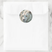 Spirit Lion - Zeldzame Witte Leeuw Ronde Sticker (Tas)