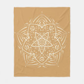 Spirit Mandala Elfenbein Sandbraun Fleece Deken (Voorkant)