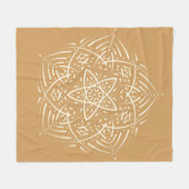 Spirit Mandala Elfenbein Sandbraun Fleece Deken (Voorkant (Horizontaal))