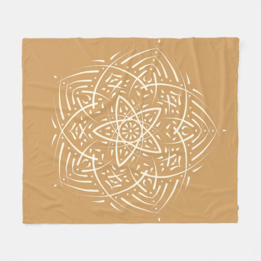 Spirit Mandala Elfenbein Sandbraun Fleece Deken (Voorkant (Horizontaal))