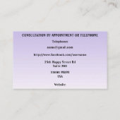 Spirit Medium, Green Crystal Ball, Palmistry, Taro Visitekaartje (Achterkant)