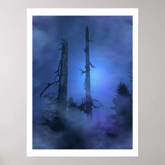 "SPIRIT MIST" Blue Forest Poster (Voorkant)