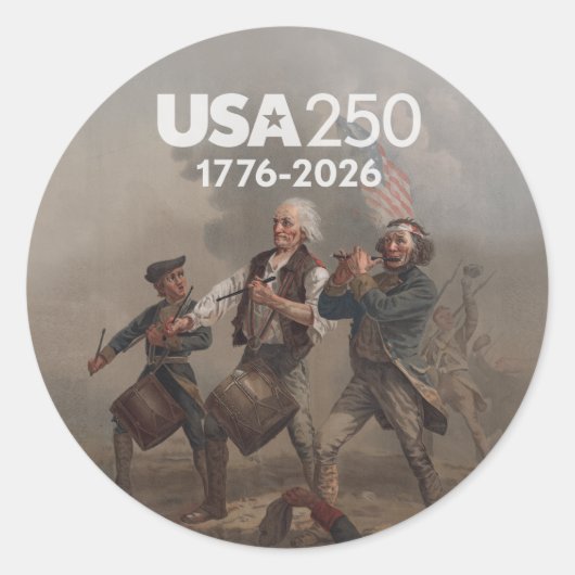 Spirit of 76 - America's 250th Anniversary Ronde Sticker (Voorkant)