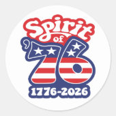 Spirit of 76 - Groovy USA 250 - 1776-2026 Ronde Sticker (Voorkant)