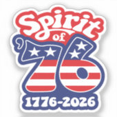 Spirit of 76 - Groovy USA 250 - 1776-2026 Sticker (Voorkant)