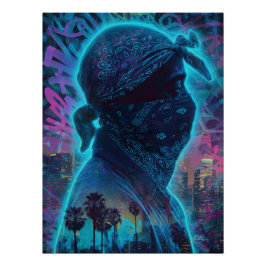 Spirit of a West Coast Legend – Neon Tribute Perfect Poster